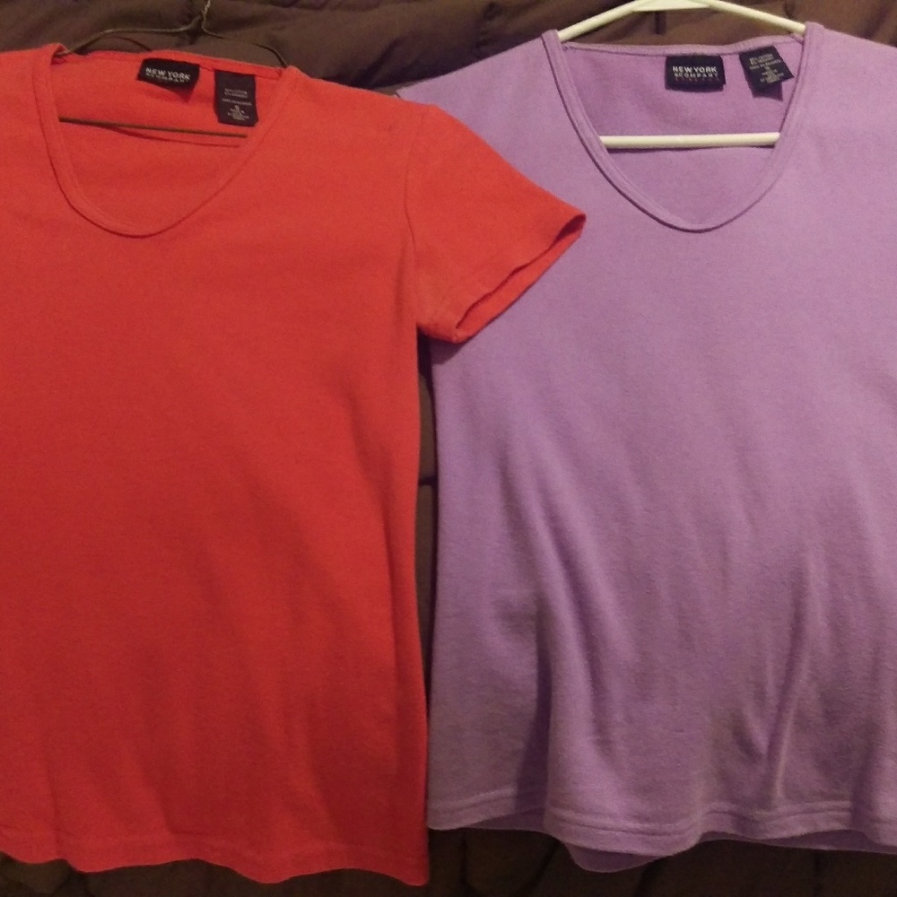 NY & Co lot of 2 stretch shirts small